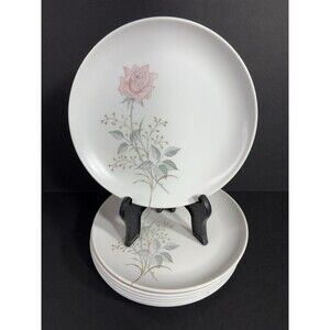 7 Vintage 1970s Stetson Melamine Salad Plates 7 Inch Pink Floral Lot